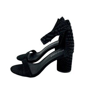 Jeffrey Campbell Lelaine Black Suede Leather Snake Embossed Heels SZ 7 New
